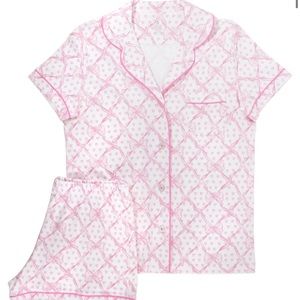 Roller Rabbit X LoveShackFancy Baby Bow Hearts Women's Polo Pajama